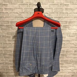 ISAIA MENS SUIT - Blue Plaid